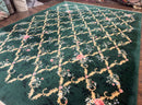 Karastan Garden of Eden Rug 8.8 x 11.8, Green Savonnerie 509/1733, Wool