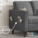 Dark Grey Convertible Sectional Sofa With Storage Ottoman