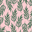 Fashionable Tropical Leaves on Pink Background Wallpaper Tasteful