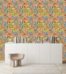 Elegant Orange Floral Wallpaper Chic