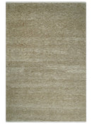 6x10 Hand Woven Natural Beige and Ivory Solid Wool area Rug | N352610
