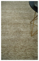 6x10 Hand Woven Natural Beige and Ivory Solid Wool area Rug | N352610
