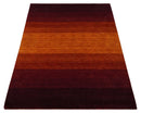 6x8 Ombre Brown and Rust Blended Stripes Pattern Wool Hand Woven Southwestern Gabbeh Rug