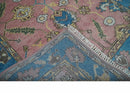 6x8 Pink, Blue and Beige Hand Knotted Heriz Serapi Floral Area Rug | TRDPC40