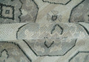 Custom Made Hand Knotted Turkish Silver, Beige and Gray Traditional Antique Low Pile Area Rug