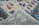 Custom Made Ivory and Gray  Hand knotted Traditional Oushak wool Area Rug
