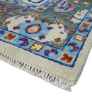 Custom Made Ivory and Gray  Hand knotted Traditional Oushak wool Area Rug