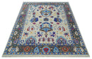Custom Made Ivory and Gray  Hand knotted Traditional Oushak wool Area Rug