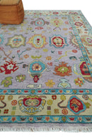 Pink and Beige Vibrant Colorful Hand knotted Traditional Oushak  Area Rug