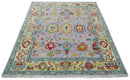 Pink and Beige Vibrant Colorful Hand knotted Traditional Oushak  Area Rug