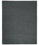 Solid Charcoal Gray Wool Blend Felted Chunky Hand Woven Area Rug