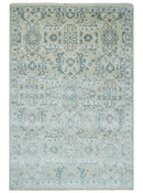 6x9 and 8x11 Beige and Gray Bamboo Silk and Wool Traditional Persian Antique Area Rug | TRDCP201