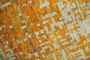 6x9 Gold and Ivory Modern Abstract Recycled wool Area Rug