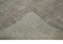 6x9 Hand Knotted Beige and Ivory Modern Abstract Contemporary Recycled wool Area Rug