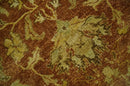 6x9 Hand Knotted Beige and Rust Traditional Oushak Wool Area Rug