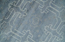 6x9 Hand Woven Silver, Charcoal and Ivory Low pile wool area Rug