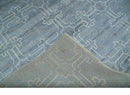 6x9 Hand Woven Silver, Charcoal and Ivory Low pile wool area Rug