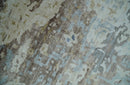 6x9 Ivory, Charcoal and Silver Modern Abstract Hand Knotted Wool Area Rug
