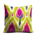 Lime Green and Magenta Ikat Print Pillow
