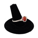 Silver Wire-Wrapped Red Jasper Ring | Size 9