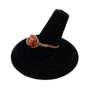 Copper Wire-Wrapped Fire Agate Ring | Size 7