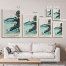 Auckland Island, New Zealand Watercolor Print, Vacation Gift, New Zealand Wall Art, Beach Painting, Beach Decor, Large Wall Art, Wood Frame Art