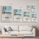 Cabarete Beach, Dominican Republic Watercolor Print, Vacation Gift, Dominican Republic Wall Art, Beach Painting, Beach Decor, Large Wall Art, Wood Frame Art