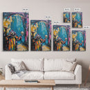 Halloween Ghostly Figure with Lantern Framed Canvas Print, Spooky Wall Art, Home Decor, Haunted Decor, Gift Idea, Night Haunt