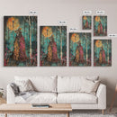 Halloween Skeleton with Spider Webs, Framed Canvas Print, Wall Art, Spooky Decor, Halloween Decoration, Living Room Art, Unique Gift
