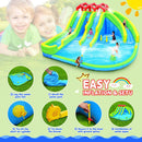 7-In-1 Inflatable Water Park With Triple Slides, Water Gun, And Climbing Wall (SAK98134)