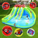 7-In-1 Inflatable Water Park With Triple Slides, Water Gun, And Climbing Wall (SAK98134)