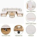 Alora 7-Piece Outdoor All-Weather Rattan Patio Sofa Set With Cushions (SAK47230)