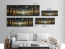 Fantasy Forest Fireflies - Framed Canvas Print - Gorgeous Fantasy Art with Glowing Lightning Bugs - Framed Wall Art for a Magical Touch