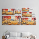 Rustic Autumn Farmhouse Scene Framed Canvas Print Fall Country Landscape with Barn Seasonal Wall Art Farmhouse Decor Holiday Gift 2024