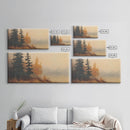 Leaves In Autumn, Framed Canvas Print, Watercolor Landscape Painting, Fall Centerpiece Wall Art