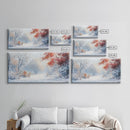 Cozy Cabin in the Snow Framed Canvas Print, Ideal Christmas Holiday Wall Art for Winter Wonderland Decor and Festive Home Interiors