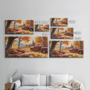 Fall Picnic Afternoon Framed Canvas Print, Rustic Farmhouse Decor, Autumn Country Landscape Art, Modern Farmhouse Wall Art, Seasonal Gift