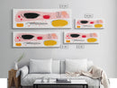 Meal For One - Japanese Style Abstract Art - Framed Canvas Print - Kitchen Decor - Kitchen Wall Art - Kitsch Kitchen - Eclectic Decor