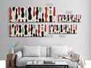 Mid Century Modern Wall Art Framed Canvas - Rain Drops - Panoramic Modern Wall Art Print - Above Bed or Above Sofa Wall Art, Modern Art