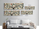 Wabi Sabi Inspired Botanical Print, Panoramic Canvas Art, Boho Style Textile Wall Art Print, Above Bed Or Sofa, Guest Room Decor