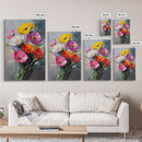 Wild Flower Painting Print On Canvas, Wood Framed Wall Art, Original Art, Flowers Painting, Floral  Print, Modern Art, Living Room Wall Art
