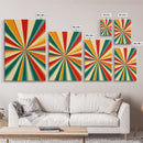 Mid-Century Abstract Art - Framed Canvas Print - Mid Century Modern Geometric Painting - Boho Style - Pastel Colors Wall Art
