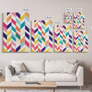 Pastel Chevrons Wall Art, Framed Canvas Print, Wood Framed Wall Art, Framed Wall Art, Gift Idea, Home Decor