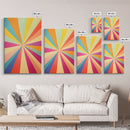 Carmine Pink, Sunglow Yellow, Mint Green and Deep Saffron Mid-Century Modern Abstract Wall Art, Canvas Print, Retro Boho Decor