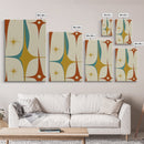 1950s Style Retro Starburst, Pastel Colors, Canvas Print, MCM Wall Art Home Decor