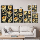 Floral Framed Canvas Wall Art Flower Print, Wood Framed Boho Modern Wall Art Boho Wall Decor Living Room Wall Art