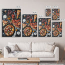 Italian Restaurant Wall Art, Retaurant Decor, Pizza Painting Canvas Print, Kitchen Wall Art, Kitchen Painting, Dining Room Decor