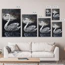 Elegant Gothic Swan Canvas Print | Framed Swan Poster Canvas | Wildlife Decor, animal prints, Swan Painting, Rustic Home Decor, Living Room Art