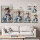 Dapper Rat Gentleman Canvas Print, Pet Rat Prints, Vintage Rat Art, Dressed Pets, Animals in Clothes, Pet in Costume Wall Art
