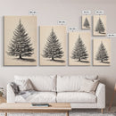 Sketch of a Christmas Tree Canvas Print - Framed Canvas - Minimalist Christmas Art - Boho Christmas Art - Rustic Christmas Art